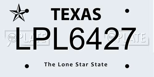 LPL6427 Texas License Plate