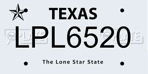LPL6520 Texas License Plate