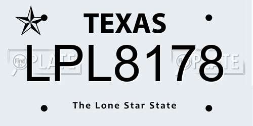 LPL8178 Texas License Plate