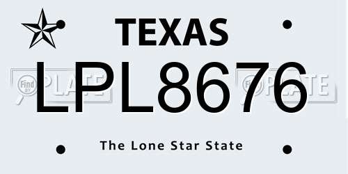 LPL8676 Texas License Plate