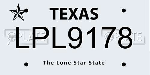 LPL9178 Texas License Plate