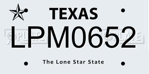 LPM0652 Texas License Plate