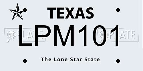 LPM101 Texas License Plate
