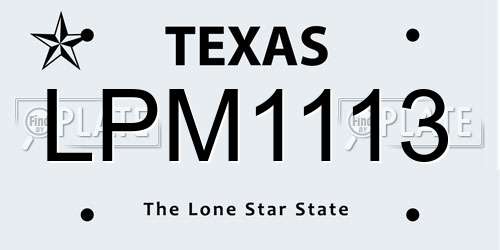 LPM1113 Texas License Plate