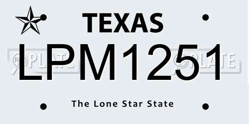 LPM1251 Texas License Plate