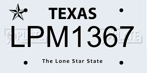 LPM1367 Texas License Plate