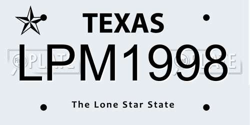 LPM1998 Texas License Plate