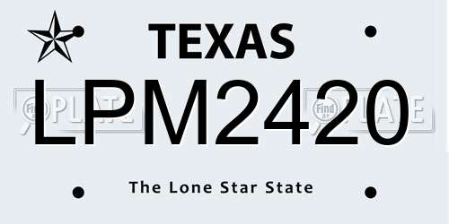 LPM2420 Texas License Plate