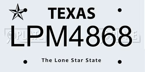 LPM4868 Texas License Plate