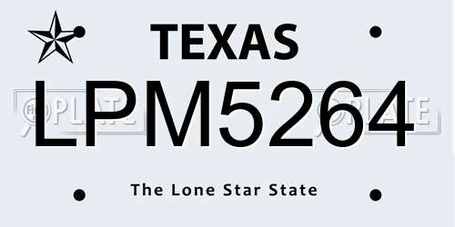 LPM5264 Texas License Plate