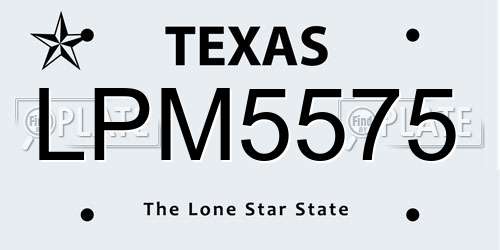 LPM5575 Texas License Plate