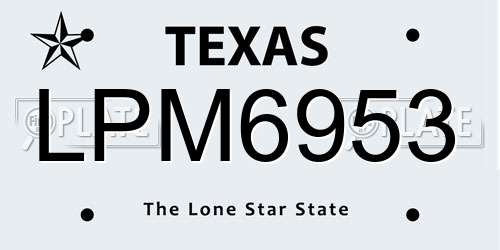 LPM6953 Texas License Plate