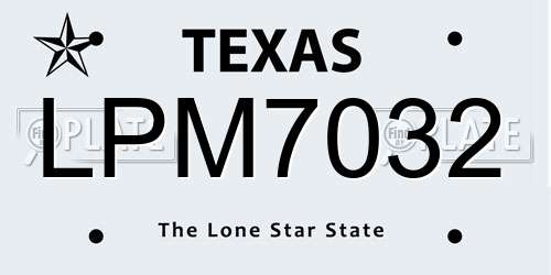 LPM7032 Texas License Plate