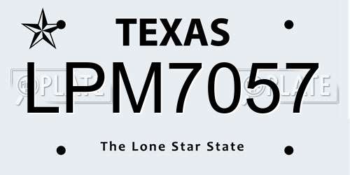 LPM7057 Texas License Plate