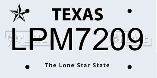 LPM7209 Texas License Plate
