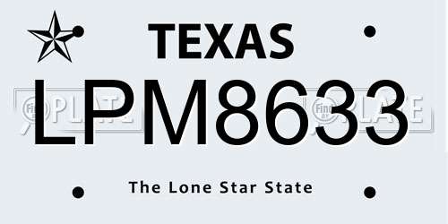 LPM8633 Texas License Plate