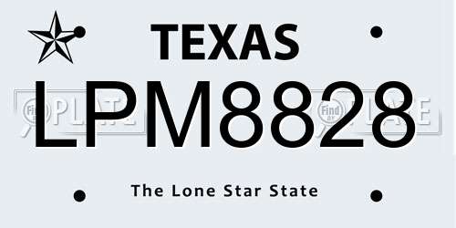 LPM8828 Texas License Plate
