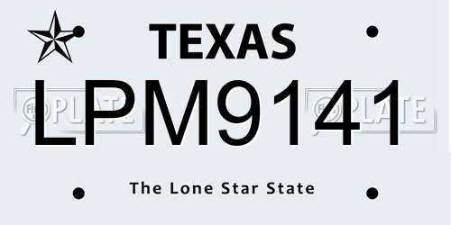LPM9141 Texas License Plate