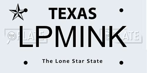 LPMINK Texas License Plate