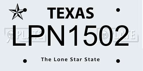 LPN1502 Texas License Plate