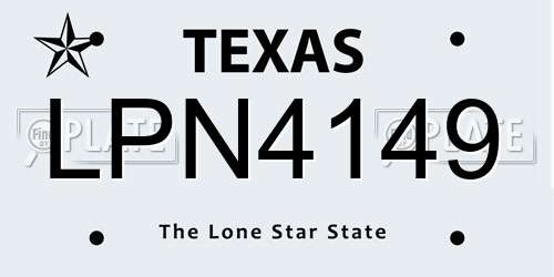 LPN4149 Texas License Plate
