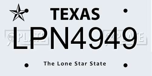 LPN4949 Texas License Plate