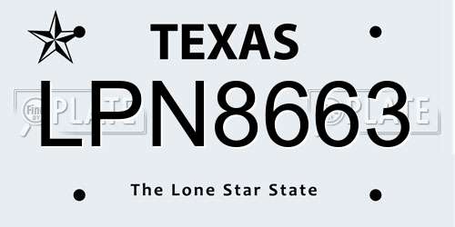 LPN8663 Texas License Plate