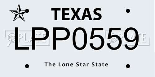LPP0559 Texas License Plate