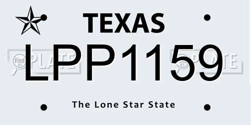 LPP1159 Texas License Plate