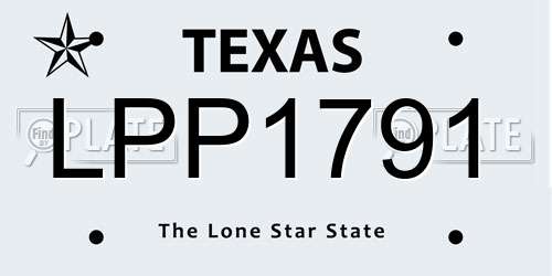 LPP1791 Texas License Plate