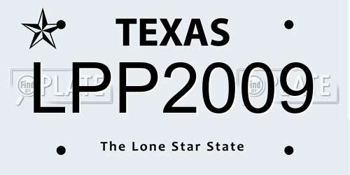 LPP2009 Texas License Plate
