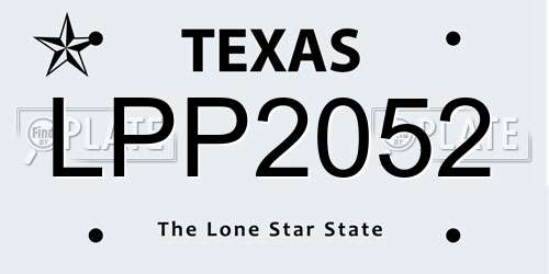 LPP2052 Texas License Plate