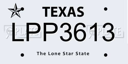 LPP3613 Texas License Plate