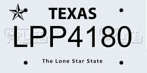 LPP4180 Texas License Plate