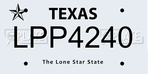 LPP4240 Texas License Plate