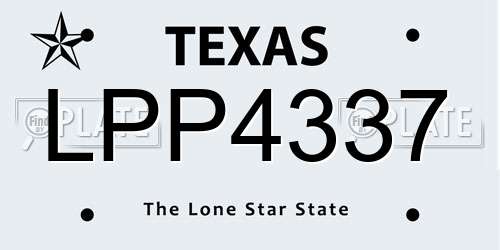 LPP4337 Texas License Plate