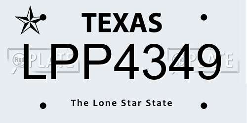 LPP4349 Texas License Plate