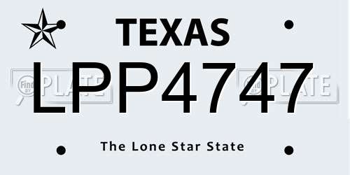 LPP4747 Texas License Plate
