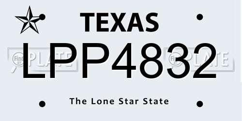 LPP4832 Texas License Plate