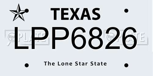 LPP6826 Texas License Plate