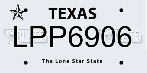 LPP6906 Texas License Plate