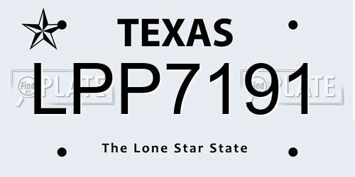 LPP7191 Texas License Plate