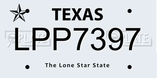 LPP7397 Texas License Plate
