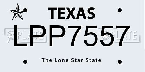 LPP7557 Texas License Plate