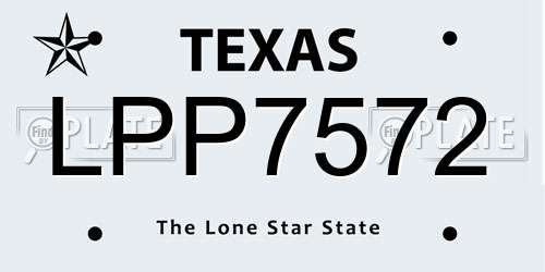 LPP7572 Texas License Plate