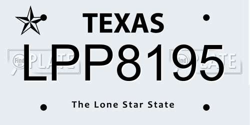 LPP8195 Texas License Plate