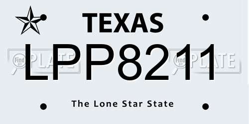 LPP8211 Texas License Plate