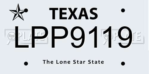 LPP9119 Texas License Plate