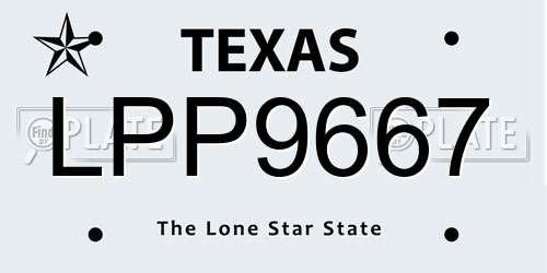 LPP9667 Texas License Plate