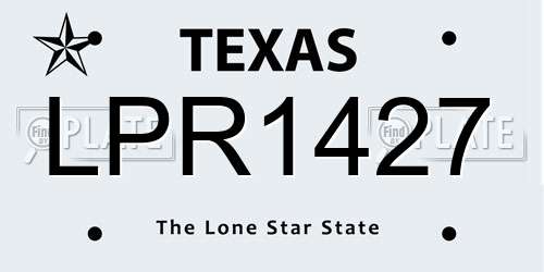 LPR1427 Texas License Plate